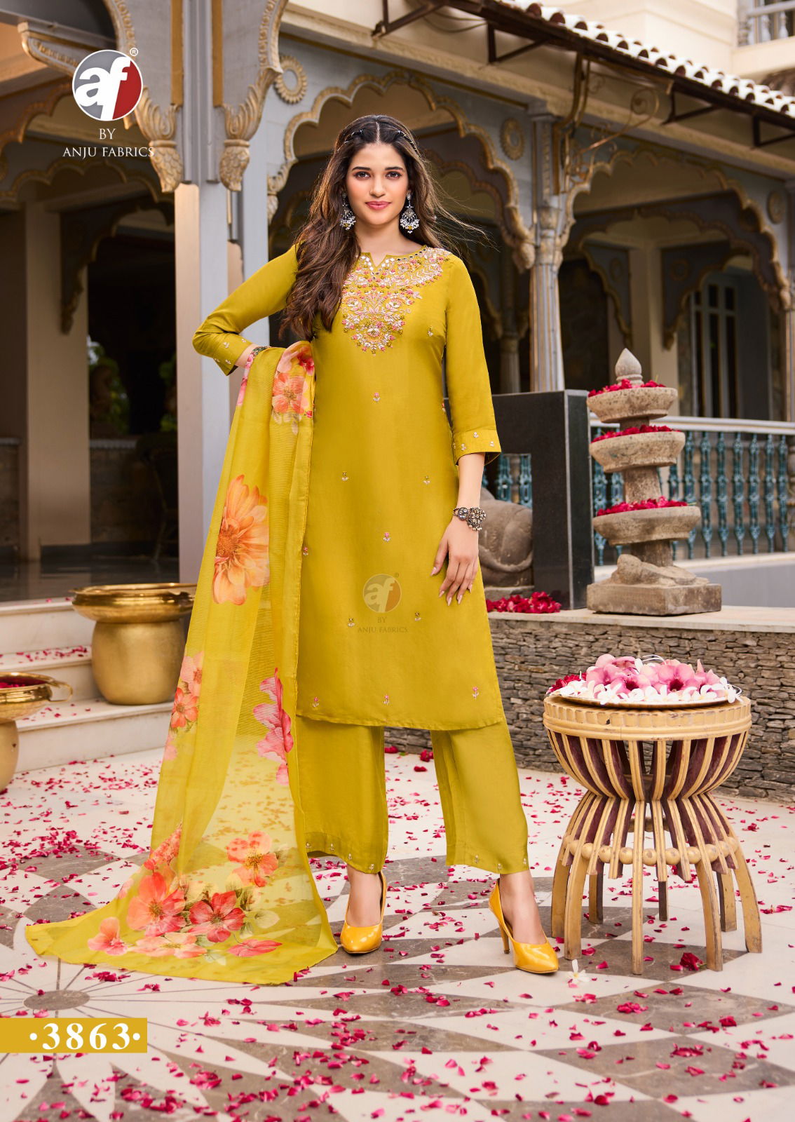 Ghunghat Vol 11 By Af Silk Handwork Designer Kurti With Pant Dupatta Wholesale Online
